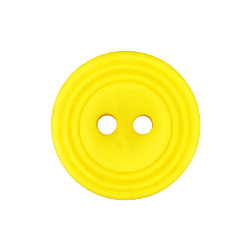 22675 Sullivans 18mm Round Plastic Button 2 Hole - With  Ridges - Yellow - Bag Of 100