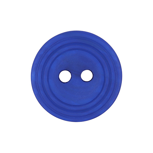22678 Sullivans 18mm Round Plastic Button 2 Hole - With  Ridges - Royal - 108 In A Tube