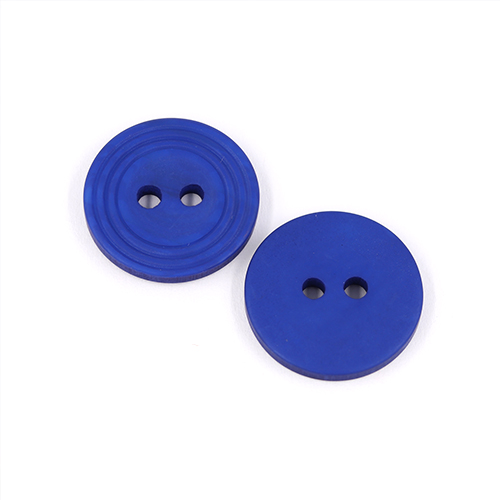 22678 Sullivans 18mm Round Plastic Button 2 Hole - With  Ridges - Royal - 108 In A Tube