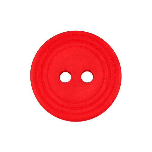 22683 Sullivans 18mm Round Plastic Button 2 Hole - With  Ridges - Red - Bag Of 100