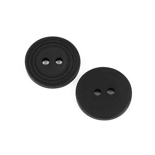 22685 Sullivans 18mm Round Plastic Button 2 Hole - With  Ridges - Black - Bag Of 100