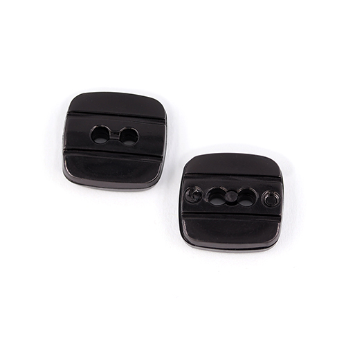 22787 Sullivans Crafty Saver 11mm Square Plastic Button 2 Hole - Black - 30 Buttons Per Pack