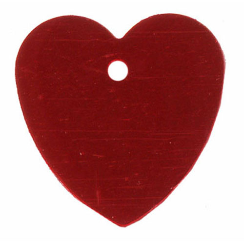 29239 Bead Flake 15mm Heart Red
