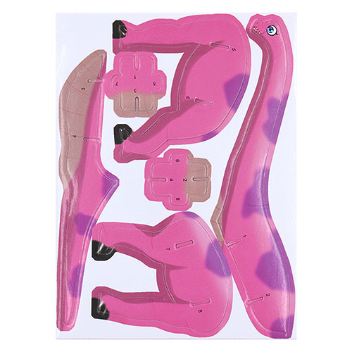 29793 Diy Mini 3d Puzzle Dinosaur Pink
