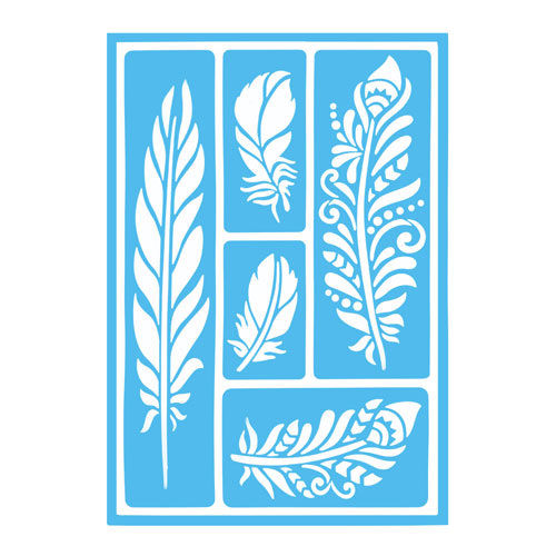 29820 Sully Adhesive Stencil - 1pc - Feathers