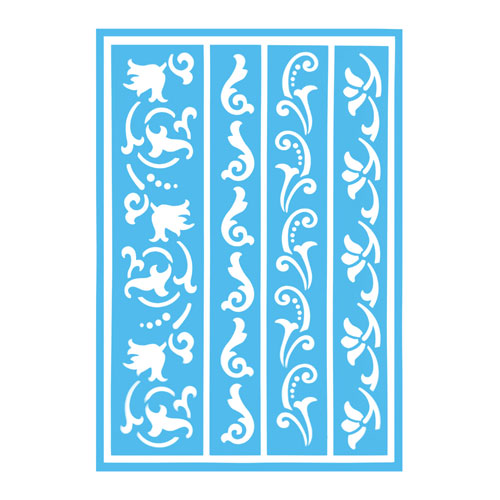 29821 Sully Adhesive Stencil - 1pc - 4 Type Borders 