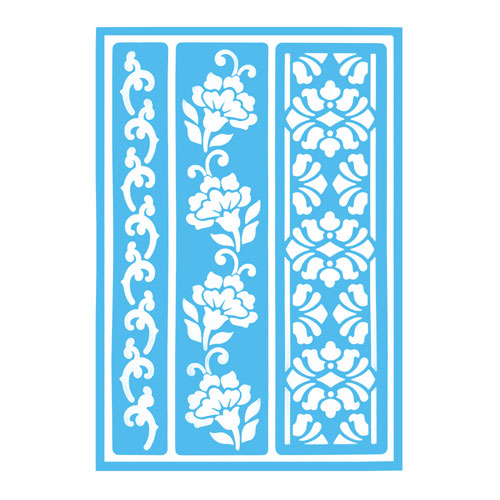 29822 Sully Adhesive Stencil - 1pc - 3 Type Borders 