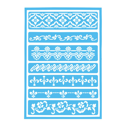 29833 Sully Adhesive Stencil - 1pc - 7 Type Borders 