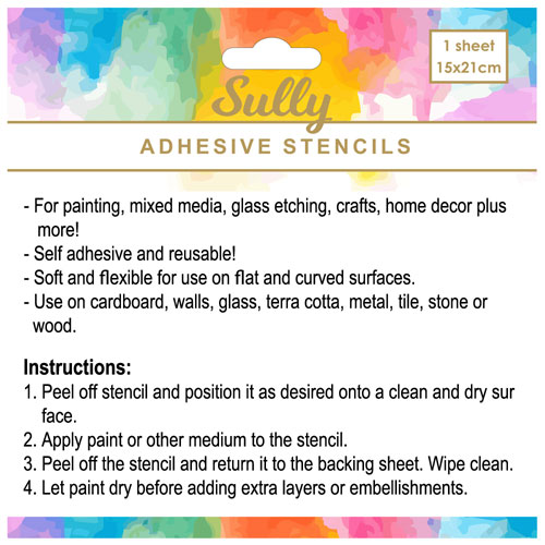 29833 Sully Adhesive Stencil - 1pc - 7 Type Borders 