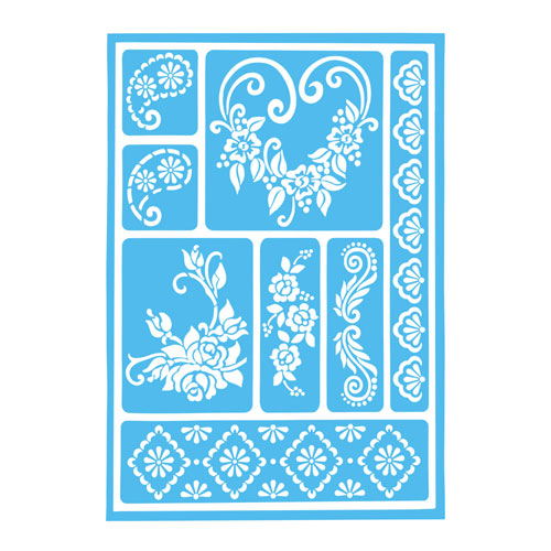 29834 Sully Adhesive Stencil - 1pc - Flowers