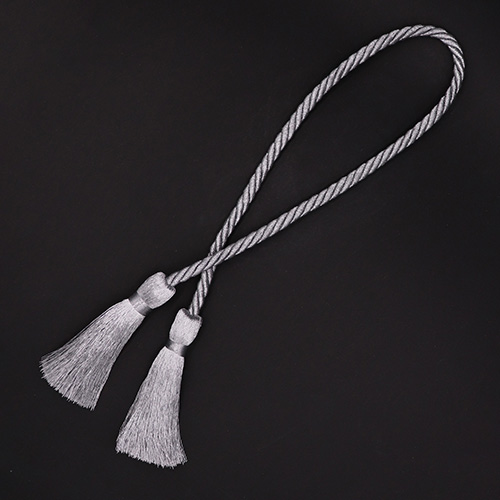 32439 Tassel Tie 45cm Silver Metallic