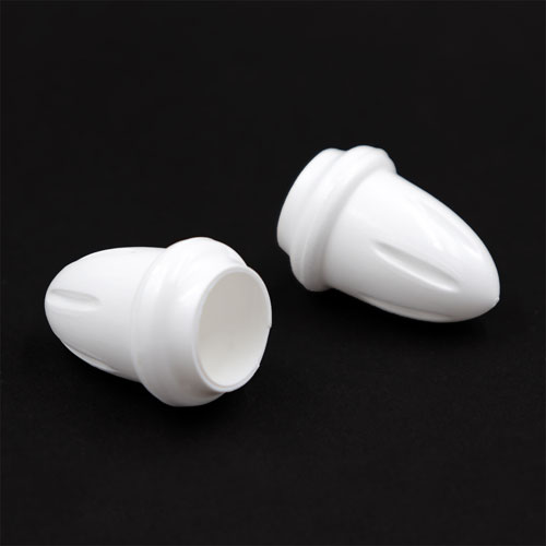 37528 Sullivans Flute Rod Ends - Small - White - 2pc