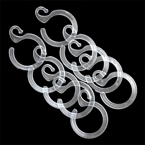 37558 Sullivans 35mm Plastic Shower Hooks - 10pcs