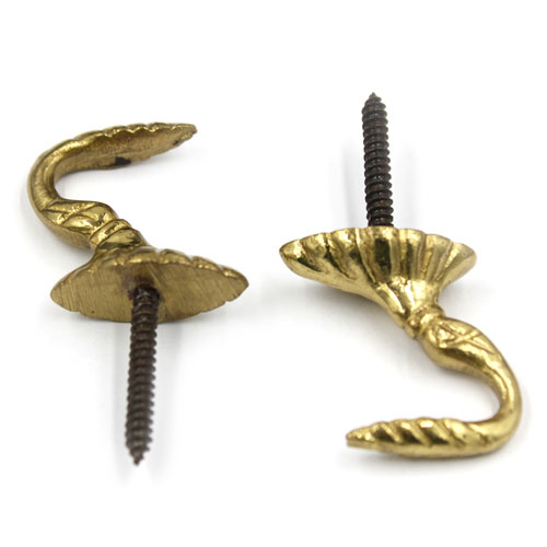 37569 Tie Back Hook 30mm Brass