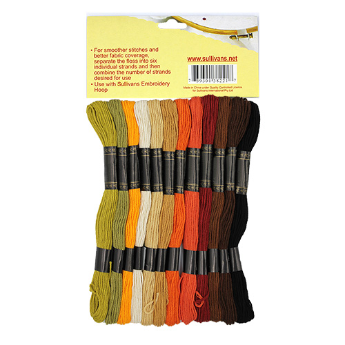 38221 Sullivans Cotton Embroidery Floss Pack - 12pc - Autumn 