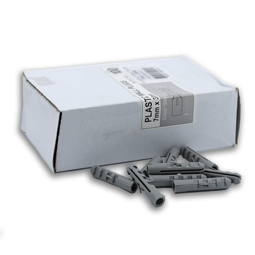39018 Plastic Wall Plug 7mmx33mm Box Of 100