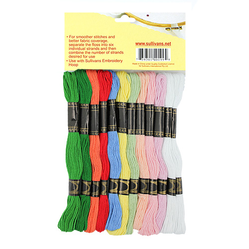 40199 Sullivand Cotton Embroidery Floss Pack - 12pc - Assorted 