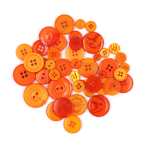 45450 Asst Craft Buttons 25g Orange