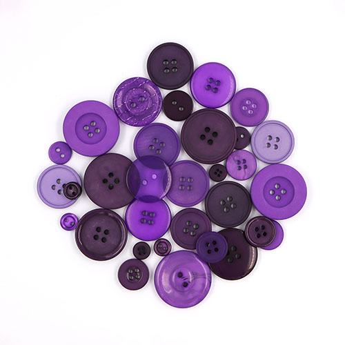 45451 Asst Craft Buttons 25g Purple