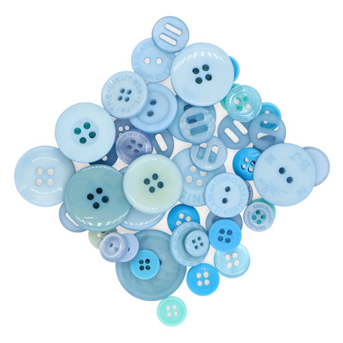 45482 Crafty Bitz 25g Assorted Craft Buttons - Blue 