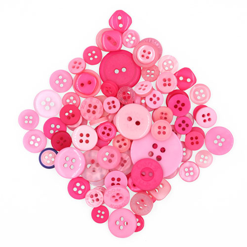 45485 Crafty Bitz 25g Assorted Craft Buttons - Pink