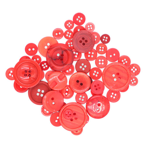 45486 Crafty Bitz 25g Assorted Craft Buttons - Red