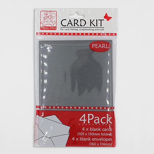 46695 Card & Envelope Set Pearlized Charcoal