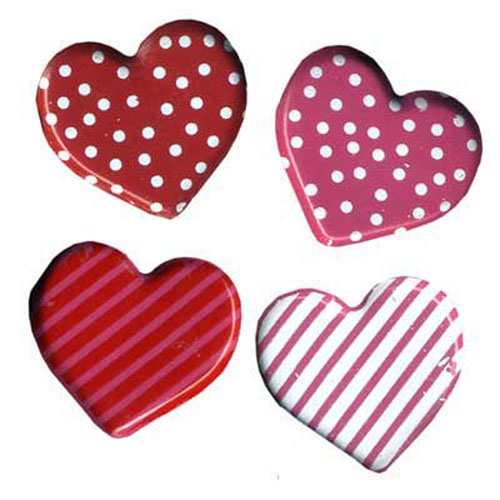 46743 Brads 11mm Heart Printed