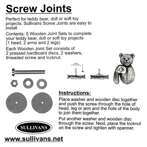 47633 Animal Joints 55mm Screw Set