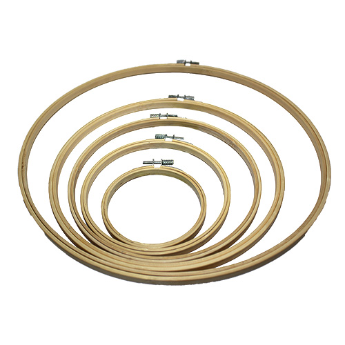 48028 Sullivans 5 Pack Bamboo Embroidery Hoops - Assorted Sizes