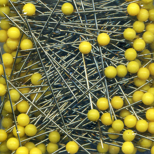 48539 Quilters Pins 40mm Steel Yellow