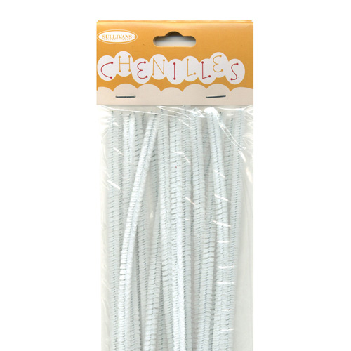 48961 Chenille Stick 6mm White