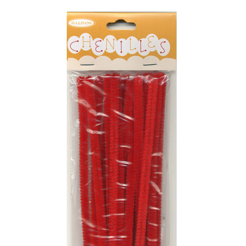 48964 Chenille Stick 6mm Red