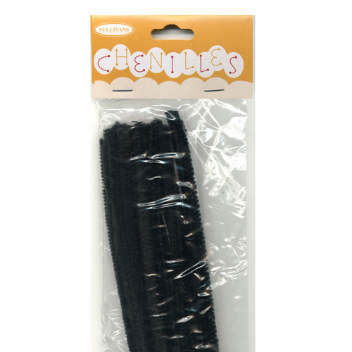 48967 Chenille Stick 6mm Black