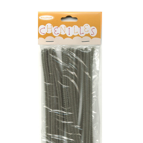 48981 Chenille Stick 3mm Grey