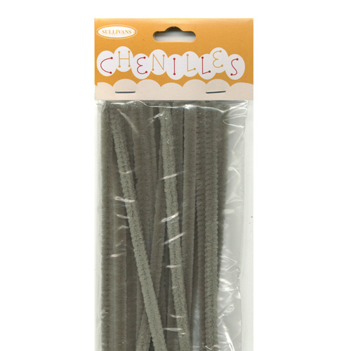 48982 Chenille Stick 6mm Grey