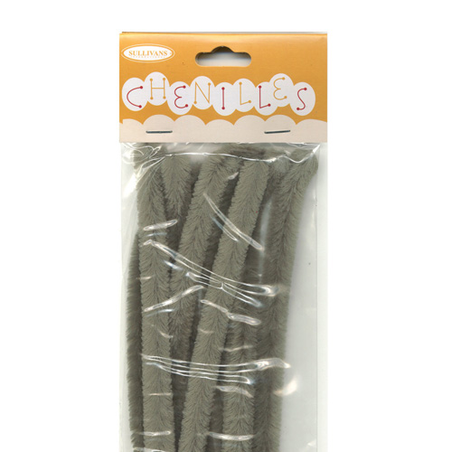 48983 Chenille Stick 12mm Grey