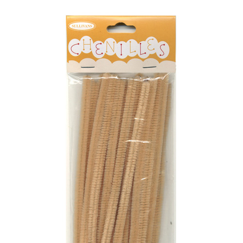48986 Chenille Stick 12mm Light Brown