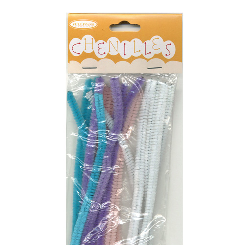 48995 Chenille Stick 6mm Pastel Mixed