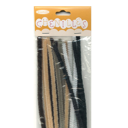 48998 Chenille Stick 3mm Animal Mixed
