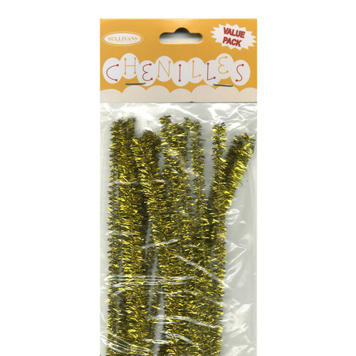 49005 Chenille Stick Glitter Gold Value Pack