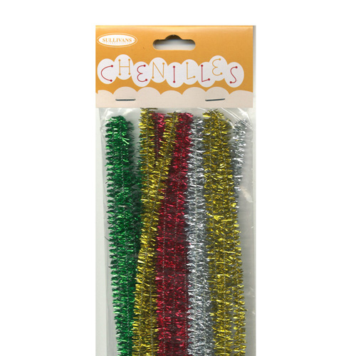 49011 Chenille Stick 6mm Glitter Mixed