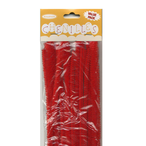 49014 Chenille Stick 3mm 6mm 12mm Red