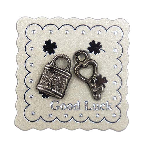 49354 Emb Good Luck Lock & Key Silver