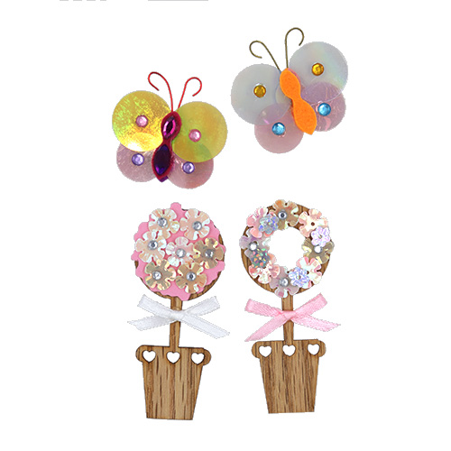 49458 Embellishments Plant/butterfly