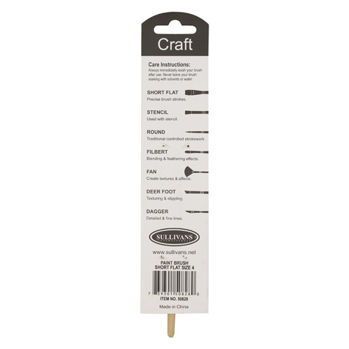 50828 Sullivans Paint Brush Short Flat Size 4