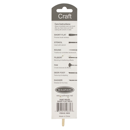 50830 Sullivans Paint Brush Short Flat Size 8