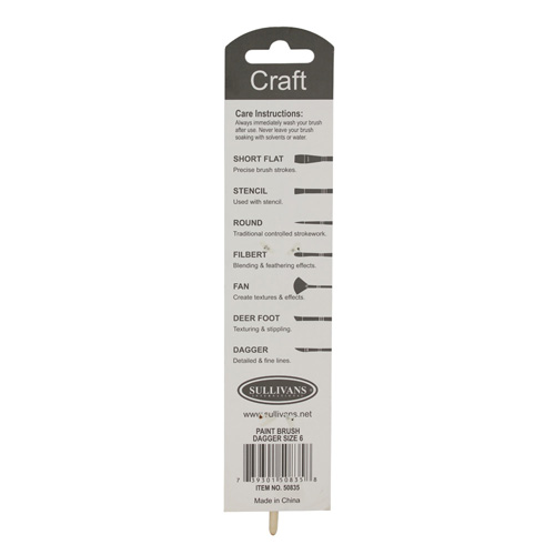 50835 Sullivans Paint Brush Dagger Size 6