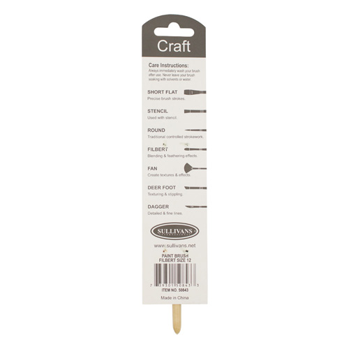 50843 Sullivans Paint Brush Filbert Size 12