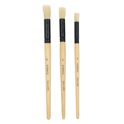 50858 Sullivans Super Value 3pk Paint Brushes - 1 4 6 Stencil